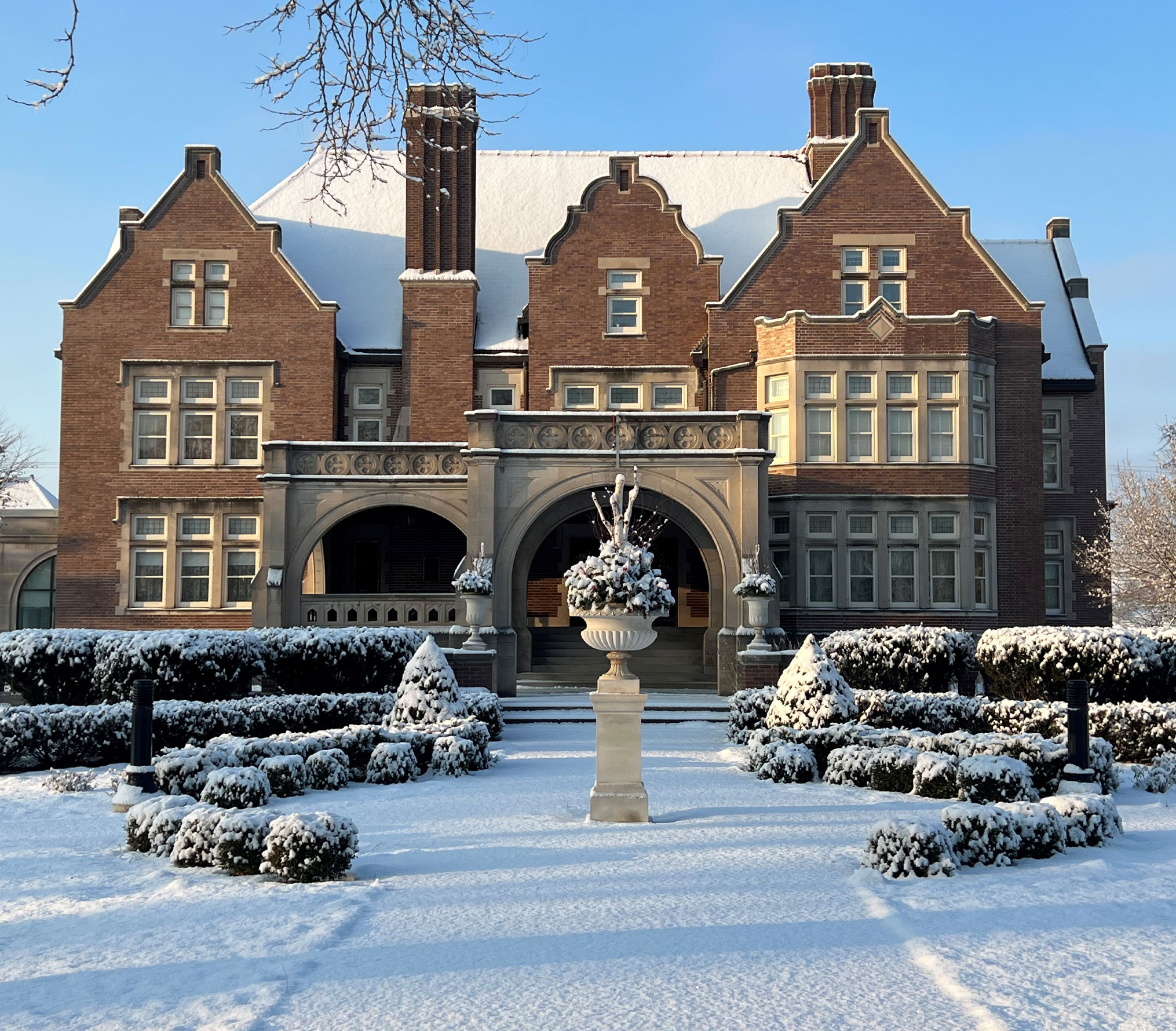 Historic Sawyer Home during winter