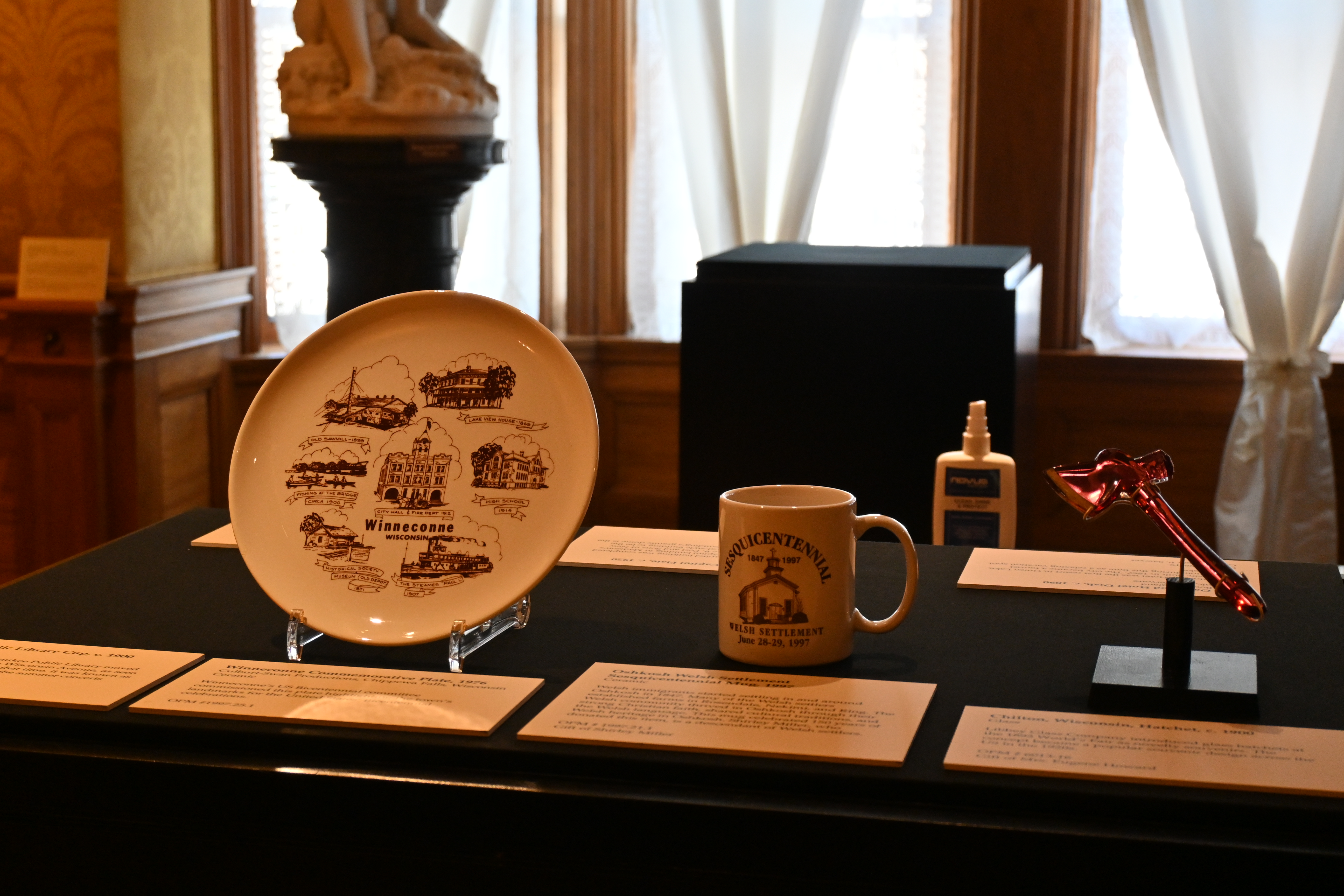 Souvenirs on display in the exhibition