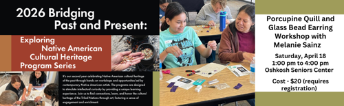 Click here to Register for Porcupine Quill and Glass Bead Earring Workshop