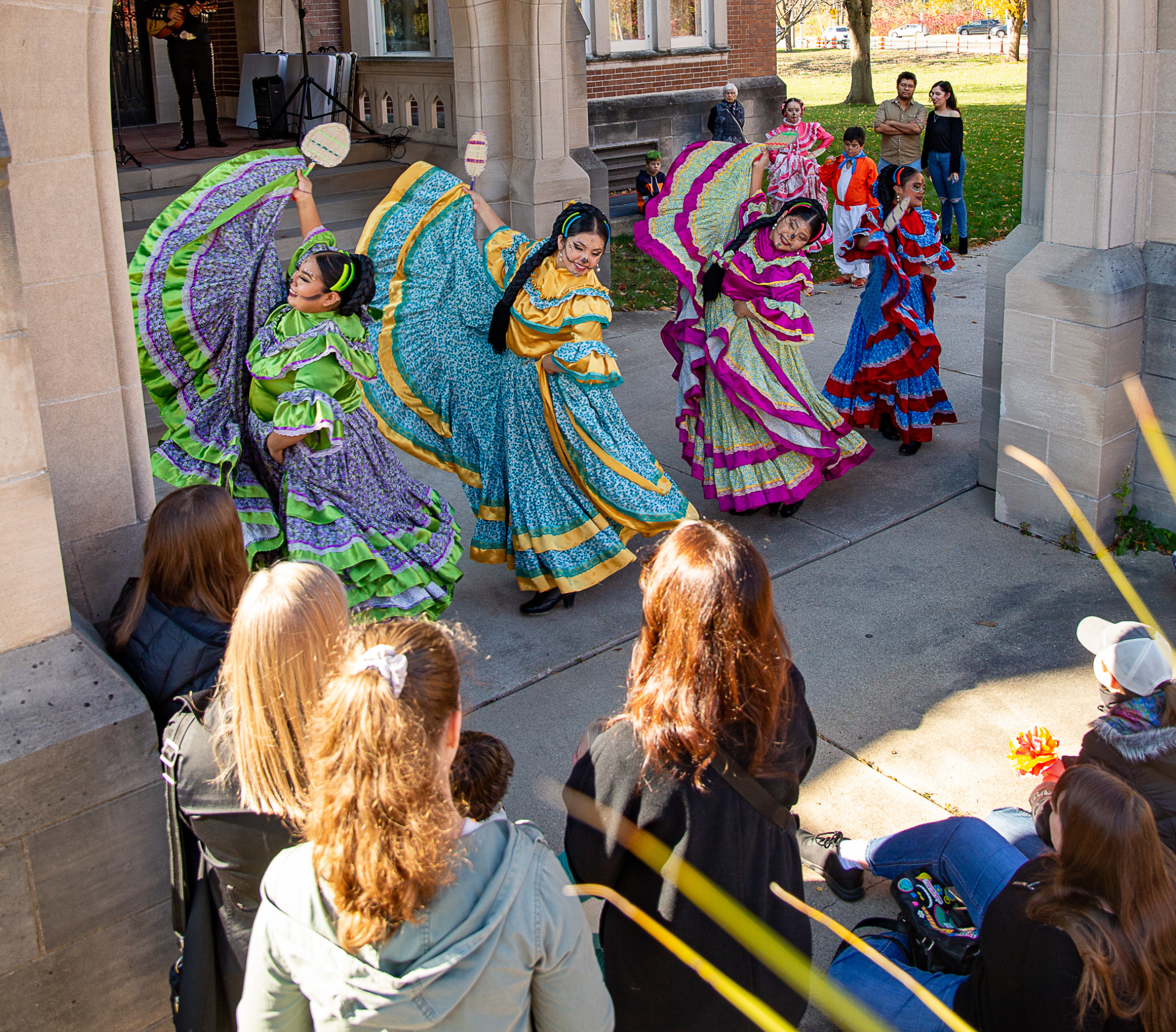 Dancers performing at Dia de los Muertos